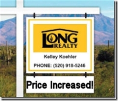 long realty sign with price increased rider