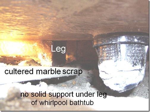 bathtub improper support