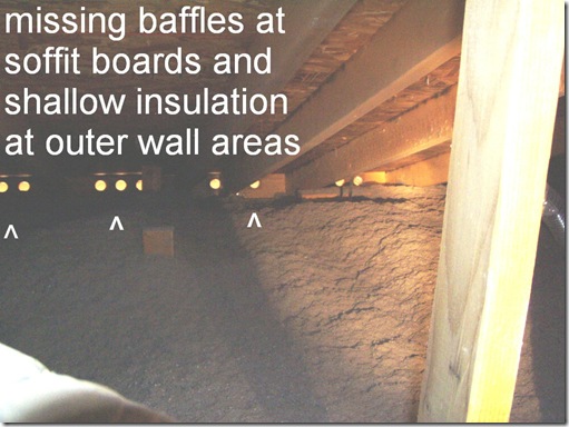 Missing insulation at soffits