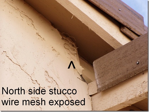 Stucco wire mesh exposed