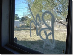 tagging on window in tucson home