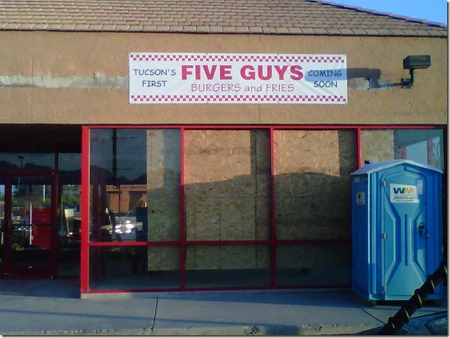five guys comes to tucson